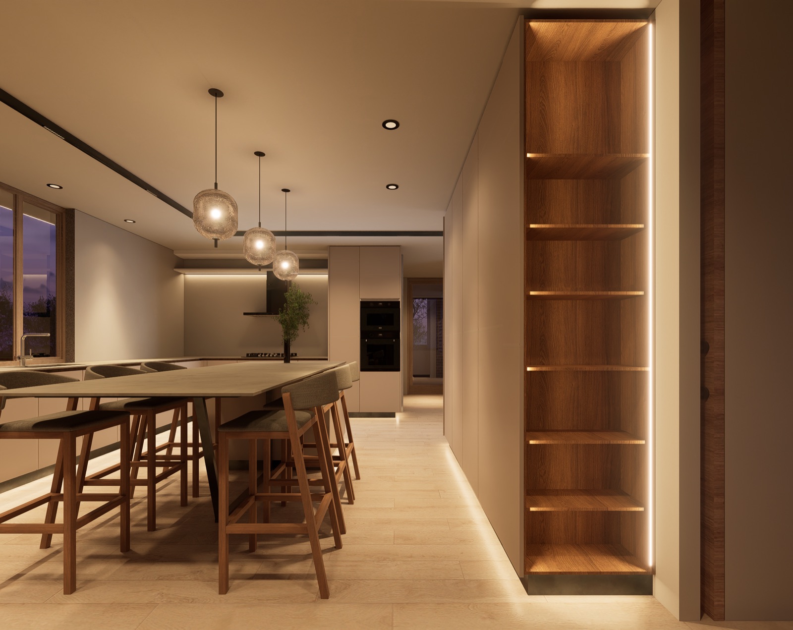 Render nocturno de un proyecto de Diseño y Planificación LK.